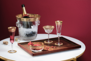 Collection THISTLE. Emblem of the city of Nancy in France, the chardon (French for ‚ÄúTHISTLE‚Äù) was the original inspiration behind a first service created in 1908. In 1913, the name was anglicized, becoming THISTLE. Since then, it sparkles nobly on the greatest tables. Venitian-style stripes, bevel cuts and a decoration made from 24-carat gold or platinum adorn its parison. THISTLE: more than 100 years-old and as sharp as ever.