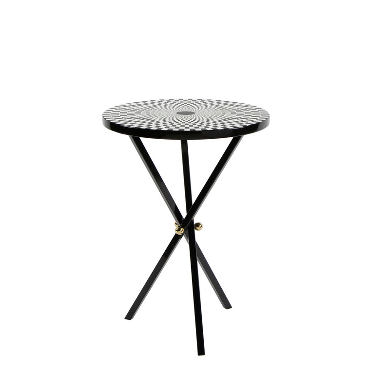 FORNASETTI TABLE TOP √ò36 EGOCENTRISMO BLACK/WHITE