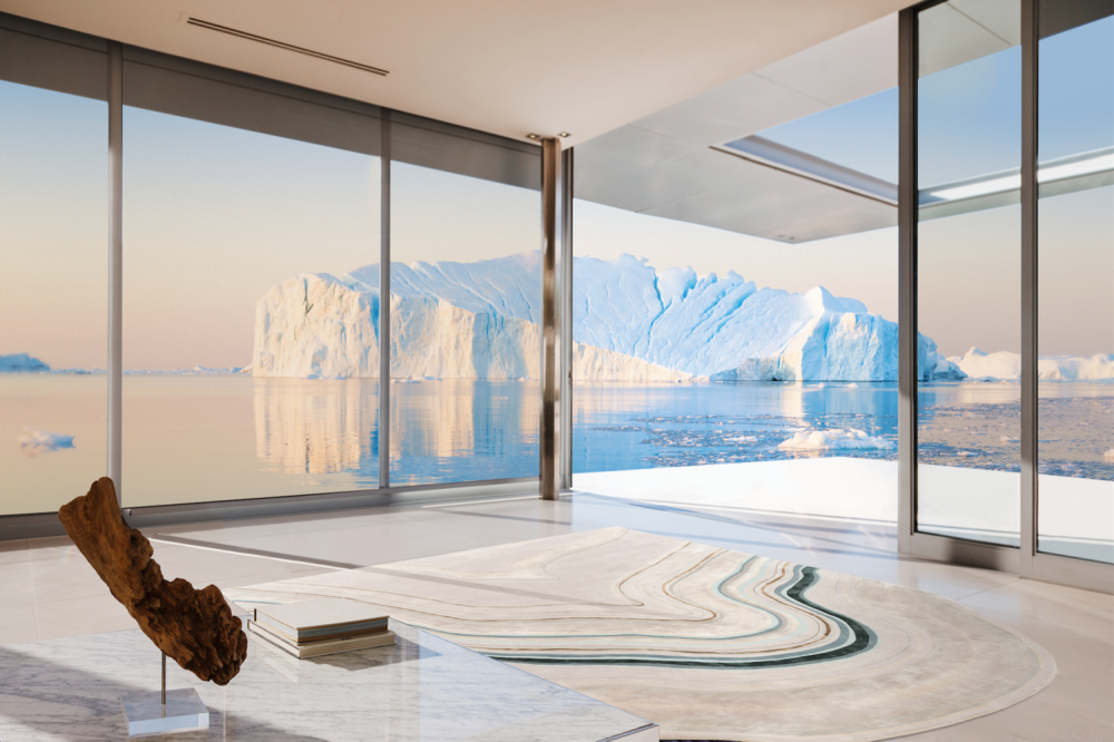 SWELL I RUG OF WOOL, DELICATE SILK AND DULL SILK BY FERNANDO MASTRANGELO