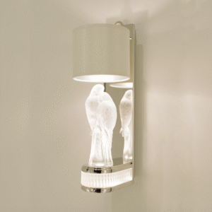 2 PERRUCHES wall sconce by PIERRE-YVES ROCHON clear crystal, chrome finish