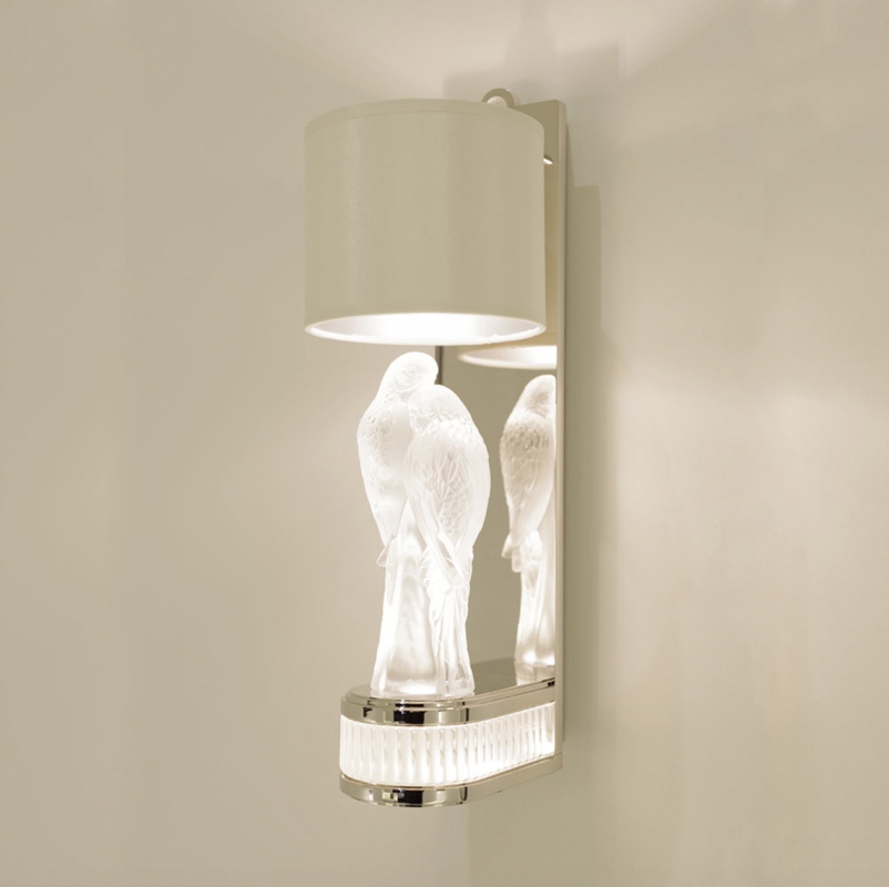 2 PERRUCHES wall sconce by PIERRE-YVES ROCHON clear crystal, chrome finish