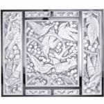 MERLES ET RAISINS HEAD UP DECORATIVE PANEL CLEAR CRYSTAL, CHROME, MIRRORED