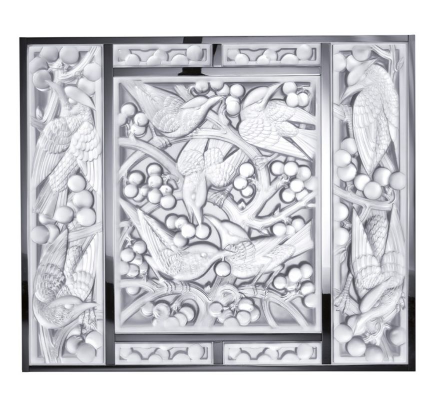 MERLES ET RAISINS HEAD UP DECORATIVE PANEL CLEAR CRYSTAL, CHROME, MIRRORED