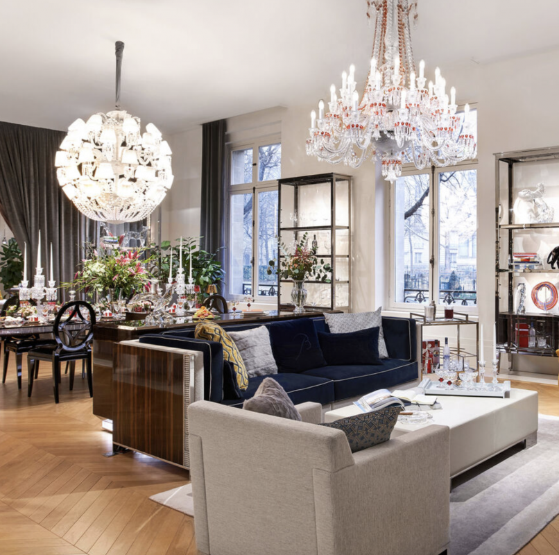 ZENITH FAUNACRYSTOPOLIS pink & champagne by JAIME HAYON. Chains and canopies nickeled or gilded finish are sold separately. Chandelier sold with 12 lampshades in pink crystal and 12 lampshades in champagne crystal.