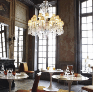 Z√âNITH FLOU, JE TE VOIS FLOU chandelier by PHILIPPE STARCK. Available in 2 Sizes and the number of lights ranges  from 6 to 24.