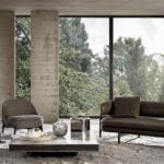 LARS sofa by INODA+ SVEJE , designed 2022,A Danish name for a line with a clearly Japanese-inspired design: this contradiction brings to life the harmonious shapes of the LARS sofa, designed by Japanese-Scandinavian duo INODA+ SVEJE. The architecture of this object, raised off the ground, rises above the seat to support and frame the backrest, lending an aerial elegance to this sofa proposed by MINOTTI for both residential and hospitality projects.