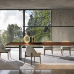 SENDAI dining chair  by INODA +SVEJE. Named after the city of trees, Sendai, this line of furnishing pieces consists of a small sofa, an armchair and dining and lounge small armchairs.