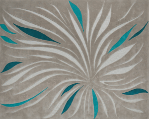 SPLASHDOWN I RUG OF 96% 50 WOOL/50 CASHMERE BLEND AND 4 % FINE LUREX BY EDWARD FIELDS STUDIO