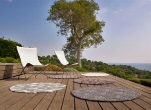 Outdoor Collection: Caligram, Bubbling Springs, Surya. Tai Ping's Outdoor collection lends an elegant feel to any outdoor setting, with its sophisticated designs and generously sized shapes, which can be placed as one pleases.