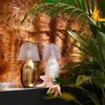 The BABY CANDY LIGHT nomadic lamp by JAIME HAYON. BABY CANDY LIGHT becomes now nomadic in 4 iconic colors: glossy Baccarat red, matte bronze, matte white and matte black. Wireless, this nomadic lamp is an elegant and playful solution to light up and decorate indoor tables as well as terrace tables. Rechargeable, its ceramic body is topped with a crystal shade inspired by the Juvisy-cut motif. A button on the top of the lampshade enables to dim thelight by a gentle and continuous touch. Price ‚Ç¨820