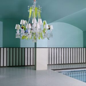 √âTRANGE Z√âNITH PARROTS. Imagined by PHILIPPE STARCK in collaboration with glassware artist ARISTIDE NAJEAN, the ¬´ Z√©nith sur la Lagune ¬ª adorned with the heads of deer is a magic combination where Baccarat crystal meets Murano glass. The Z√âNITH collection embraces the line of traditional crystal chandeliers developed by Baccarat since the first half of the 19th century. It is composed of beveled diamond cut elements and twisted branches known as ¬´ Bambou tors ¬ª or bamboo twists. Admired worldwide, since it was first created the Z√âNITH chandelier has continued to illuminate exceptional palaces and homes. Timeless and fascinating, it spans the ages, looking ever more fabulous with each new special order and each new interpretation by international designers. Limited and numbered edition, price ‚Ç¨86,200