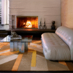 TICKER TAPE I RUG OF 56% WOOL 23% SILK AND 21% 50 WOOL/50 SILK BLEND BY EDWARD FIELDS