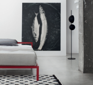 ALUMINIUM bed designed by BRUNO FATTORINI.