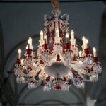 Crystal chandelier 24 lights Z√âNITH clear and red.The number of lights ranges widely, from 6 to 48.