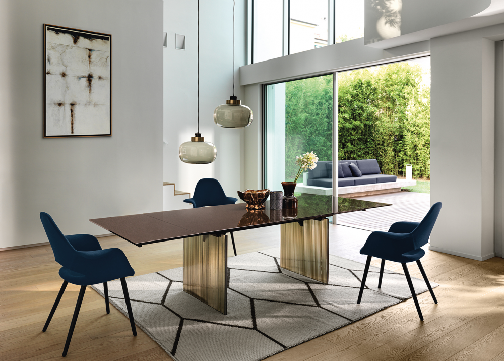 WAVES TABLE WITH DV GLASS BASE BY LUDOVICA + ROBERTO PALOMBA