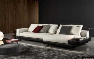 WHITE SADDLE-HIDE seating system by RODOLFO DORDONI