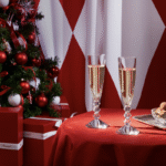 V√âGA FLUTISSIMO designed  by SAVINEL & ROZ√â. The unique sculpted zigzag of the stem makes sipping bubbly all the more special. The Vega Flutissimo is available in a variety of colors, and the more extensive Vega set also includes a champagne flute, martini glass, and a small glass, in addition to other bar and tableware.