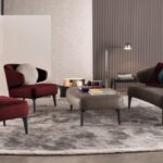 ASTON armchairs and ottoman by RODOLFO DORDONI