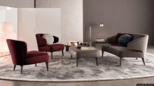 ASTON armchairs and ottoman by RODOLFO DORDONI