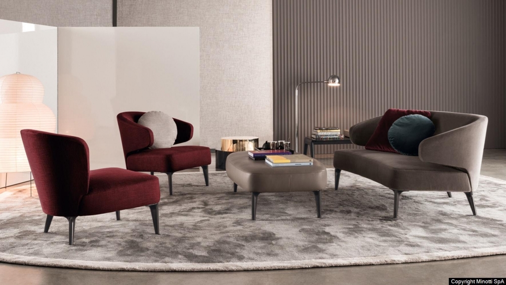 ASTON armchairs and ottoman by RODOLFO DORDONI