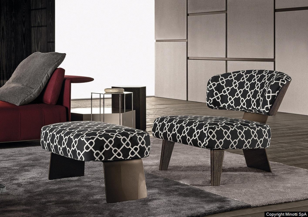 CREED WOOD armchair and footstool by RODOLFO DORDONI