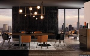 BELLAGIO DINING TABLE PEWTER by GORDON GUILLAUMIER