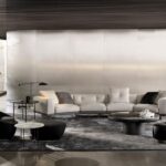 DYLAN sofa designed by RODOLFO DORDONI. A multifaceted and versatile lexicon in which the rigour of forms is combined with their ability to accommodate.